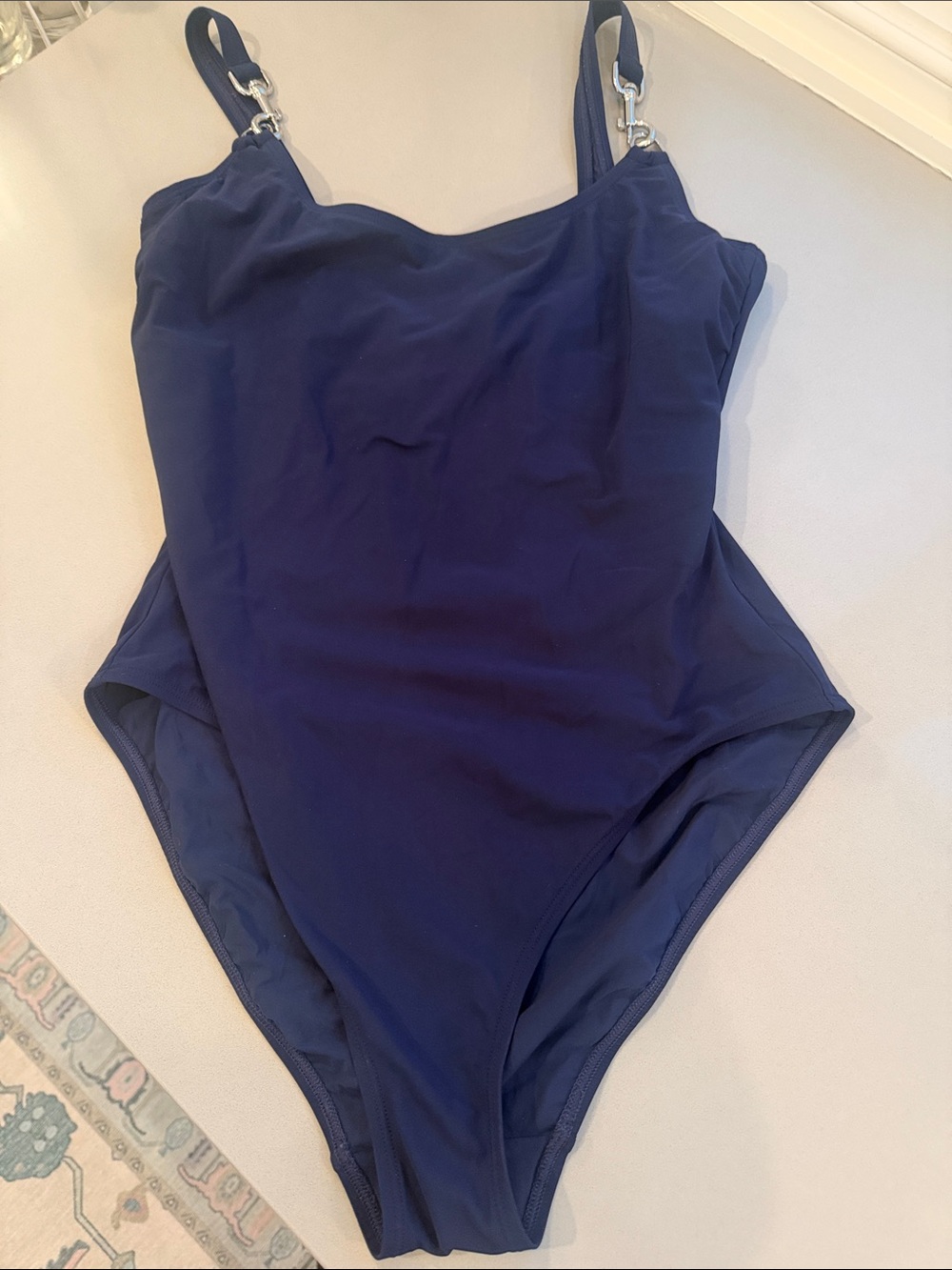 Tory Burch Size M Navy Suit with Clip detail